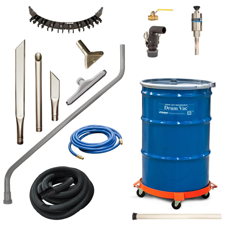 Model 6395 55 Gallon Premium High Lift Reversible Drum Vac System